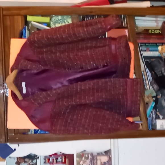 Wool Jacket w/Leather Trim - Picture 1 of 7